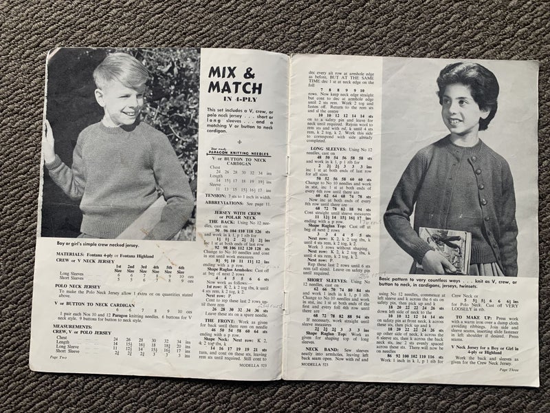 Vintage Modella Knitting Book No 523 Mix & Match Fontana Children Carousel 2