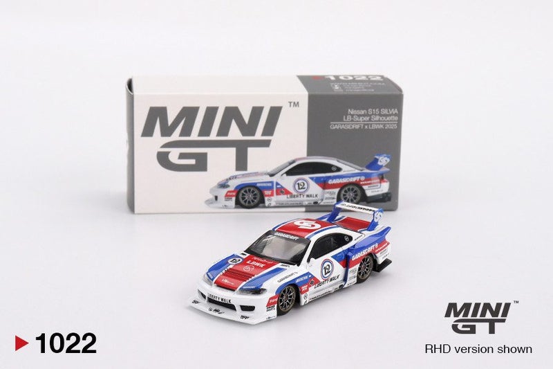 Mini GT Nissan LB-Super Silhouette S15 SILVIA GARASIDRIFT x LBWK 2025 Carousel 1