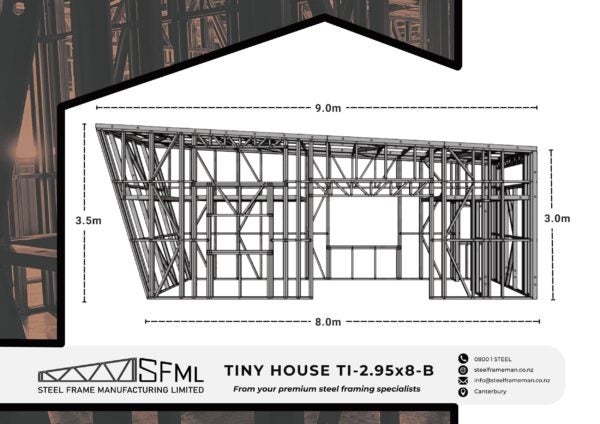 Tiny House Steel Frame Kitset - 2.95m x 8.0m *FREE DELIVERY!* Carousel 1