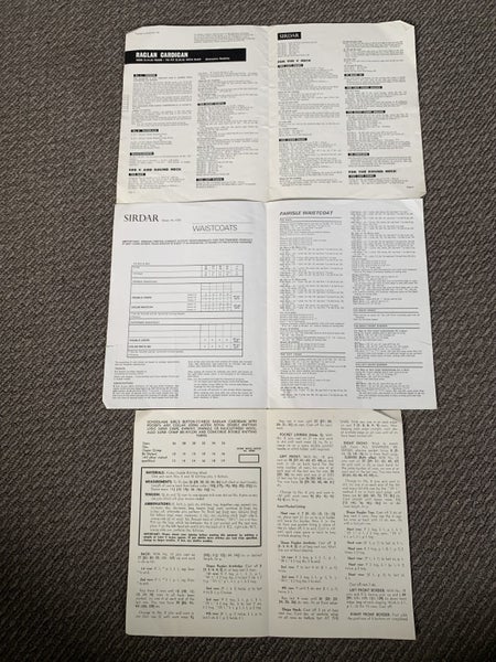 Vintage Sirdar Aotea Knitting Patterns Cardigan Vest Lot x3 Carousel 3