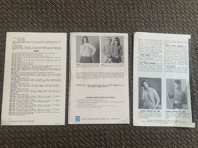 Vintage Children’s Knitting Patterns Kaiapoi Llama Cardigans Set 3 Carousel 2