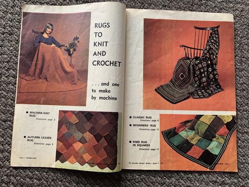 Vintage Australian Women’s Weekly Afghan Knitting & Crochet Book – 1972 Carousel 2