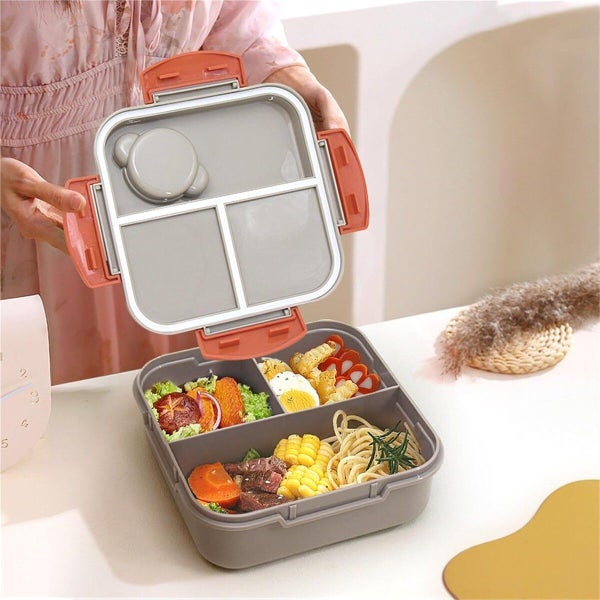 Lunch Bento Box With 3 Compartments Lunch Box With Cutlery Set Food Containers Carousel 1