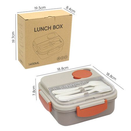 Lunch Bento Box With 3 Compartments Lunch Box With Cutlery Set Food Containers Carousel 10