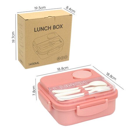 Lunch Bento Box With 3 Compartments Lunch Box With Cutlery Food Containers Carousel 10