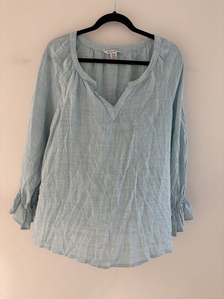 TOMMY BAHAMA Montauk Gingham Popover Top (12) Carousel 2