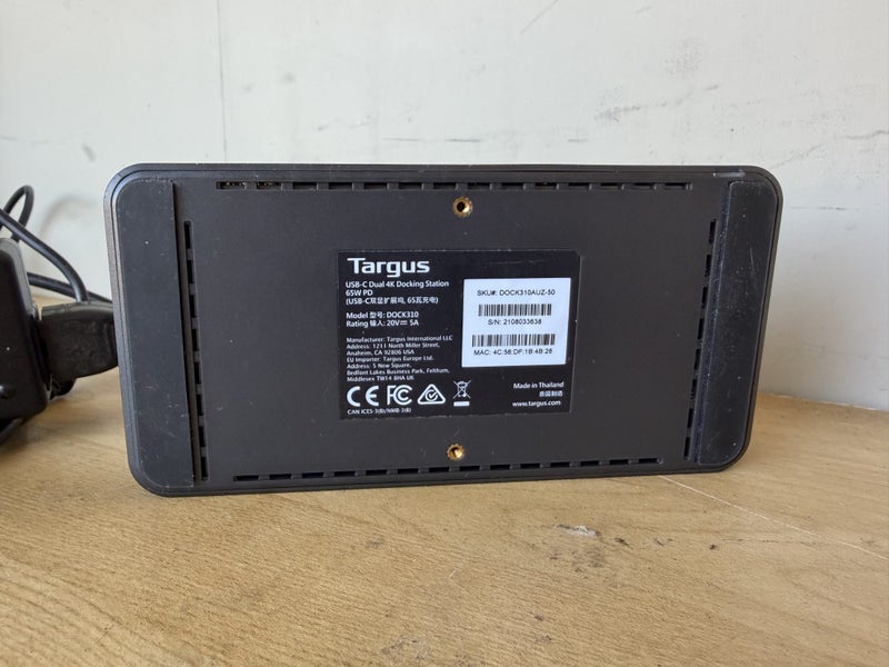 Targus USB-C Dual 4K Docking Station 65W PD $1 Reserve (Auction 1) Carousel 3