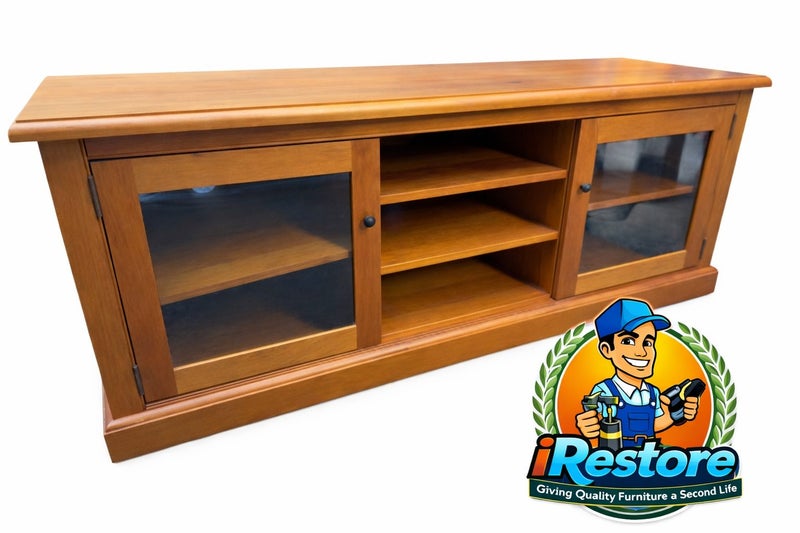 Beautiful solid rimu entertainment unit- FULLY RESTORED Carousel 1