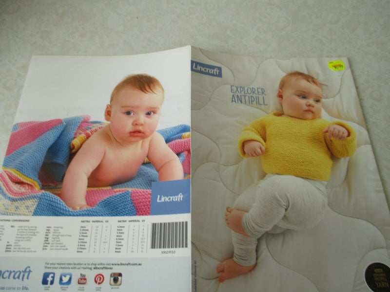 Baby Knitting Pattern - Lincraft Jumper, Blanket and Onesie Carousel 1