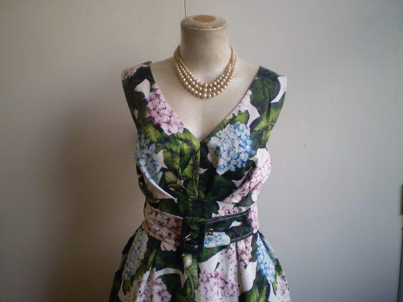 BEAUTIFUL 1950S REPRO VINTAGE FLORAL COTTON DRESS 16 Carousel 2