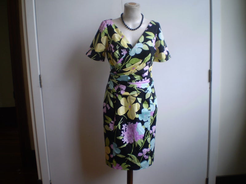 ADRIENNE WINKELMANN NZ DESIGNER VINTAGE FLORAL COTTON DRESS 16 Carousel 1
