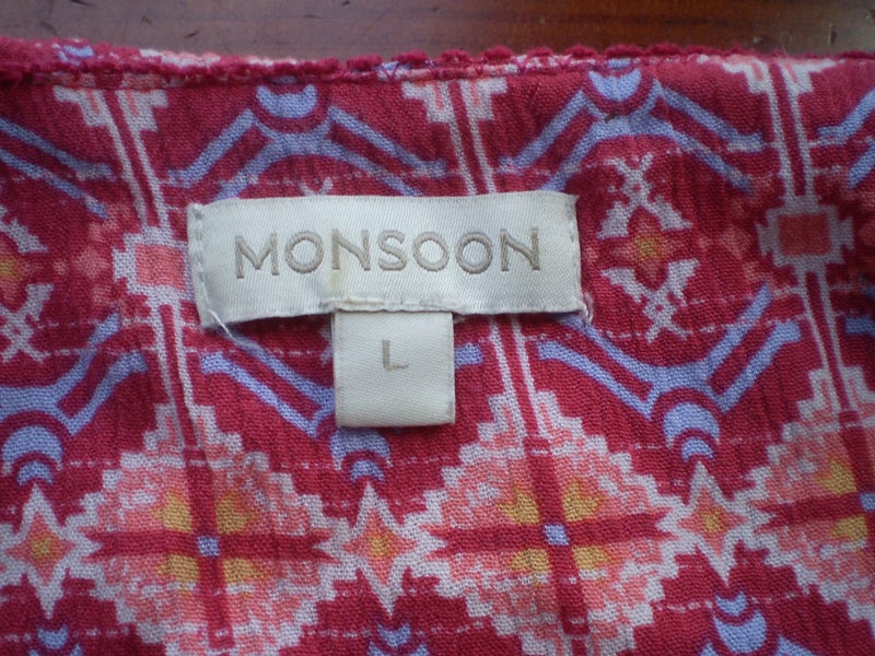 MONSOON UK DESIGNER BOHO PINK/ORANGE PAISLEEY/FLORAL MAXI DRESS 18 Carousel 6