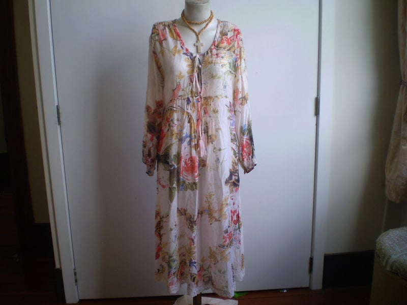 RUBY YAYA DESIGNER PRETTY BOHO FLORAL 3/4 DRESS 16/18 Carousel 1