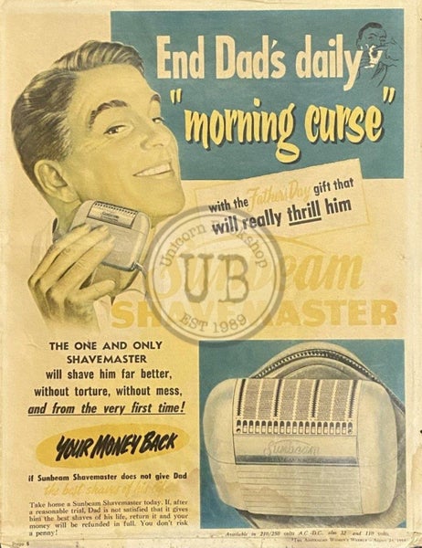 VINTAGE POSTER: Sunbeam Shavemaster 1955 Carousel 1