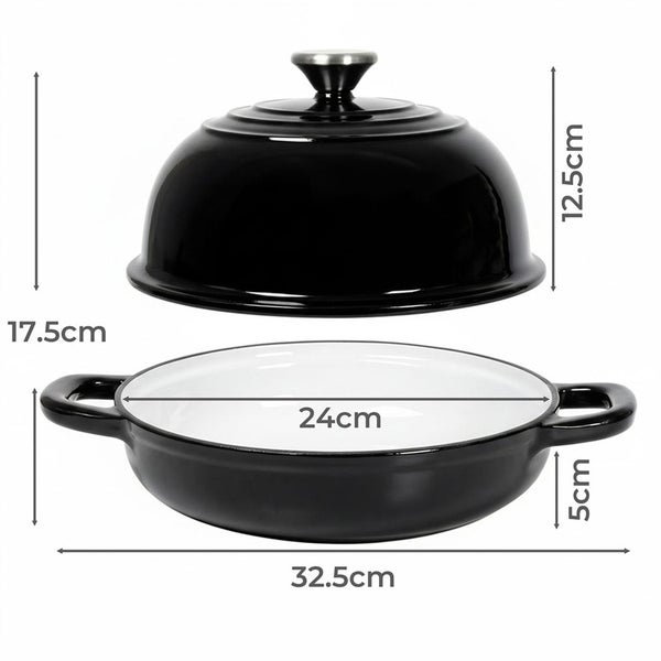 Toque Enamelled Cast Iron Dutch Oven Pot Sourdough Bread Baking Kitchen 24cm Carousel 9