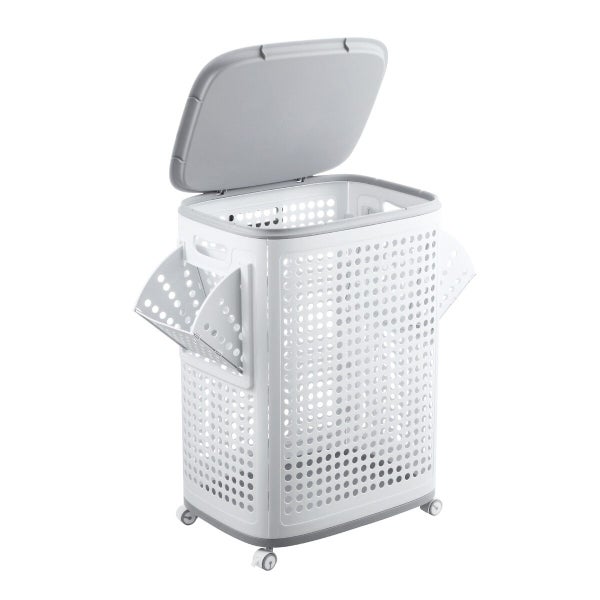 80L Laundry Basket Hamper Washing Towel Clothes Storage Organiser Bin Carousel 10