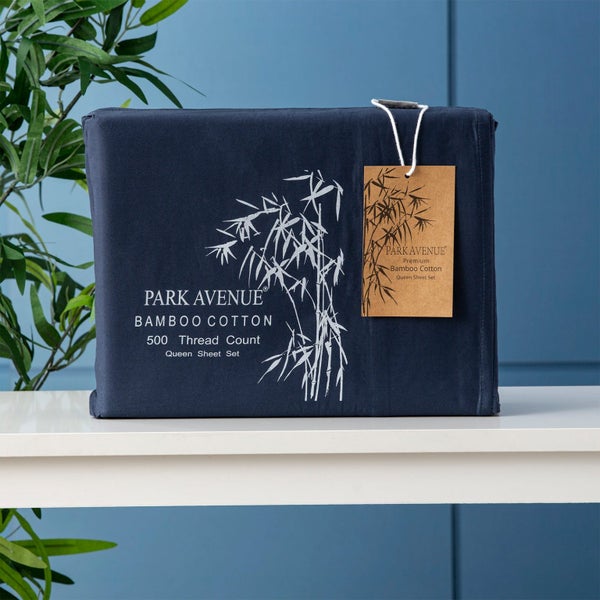Park Avenue Bamboo Cotton 500 Thread Count Indigo Sheet Sets By Queen Carousel 1