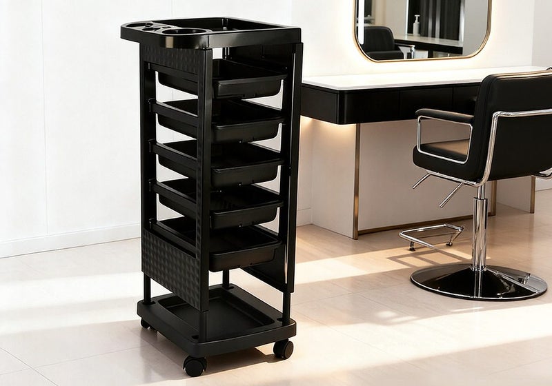6 Tier Hair Salon Trolley Spa Tool Rolling Storage Cart Carousel 2