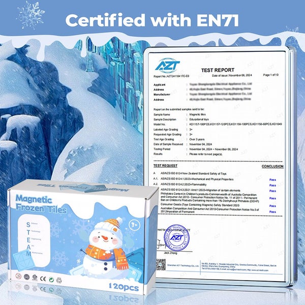 Bopeep Magnetic Tiles Blocks Frozen Toys Building Play for Kids STEM 120Pcs Carousel 9