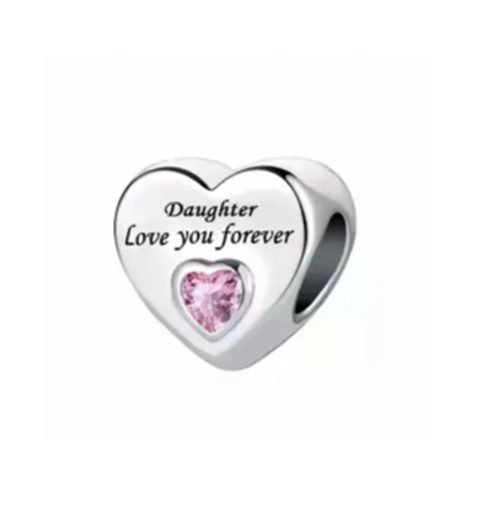 Sterling Silver Daughter Love You Forever Heart Charm