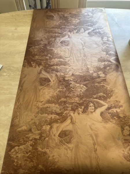 Vintage wallpaper, rose gold romantic Carousel 1