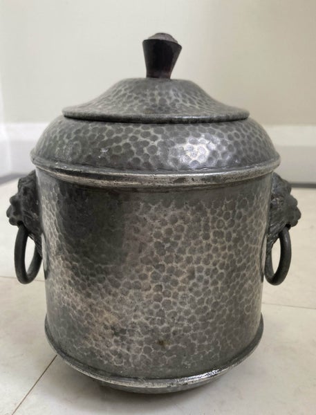 PEWTER TEA CADDY Made in Sheffield Victorian C 1900 Carousel 1