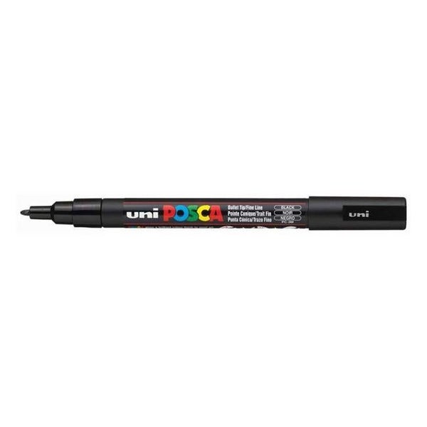 Uni Posca Marker 0.9-1.3mm Fine Black PC-3M Carousel 2
