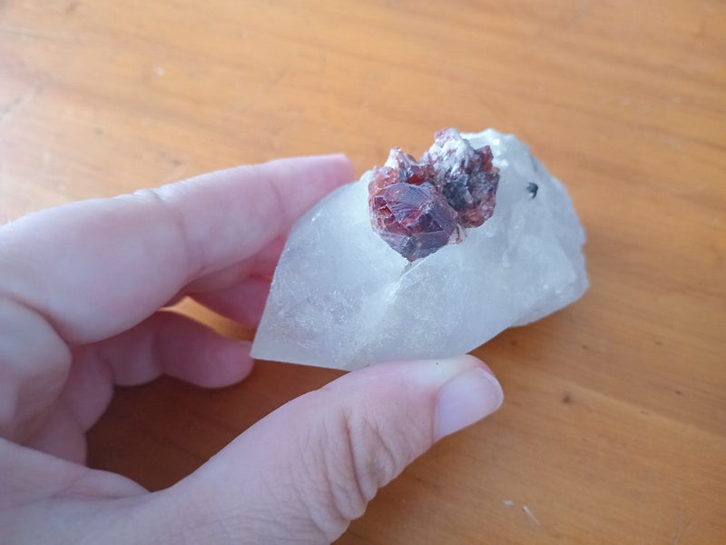 Almandine Garnet on Quartz Specimen Carousel 1