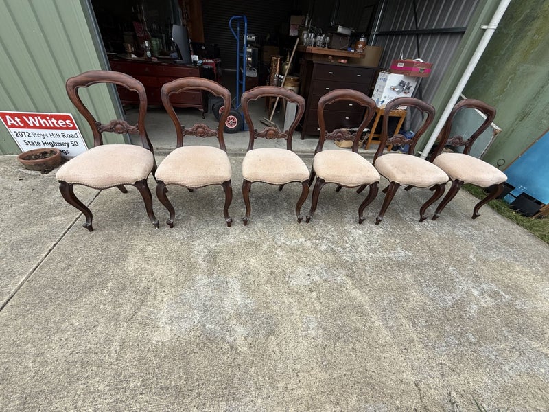 Beautiful Antique Balloon Back Chairs x 6 Carousel 1