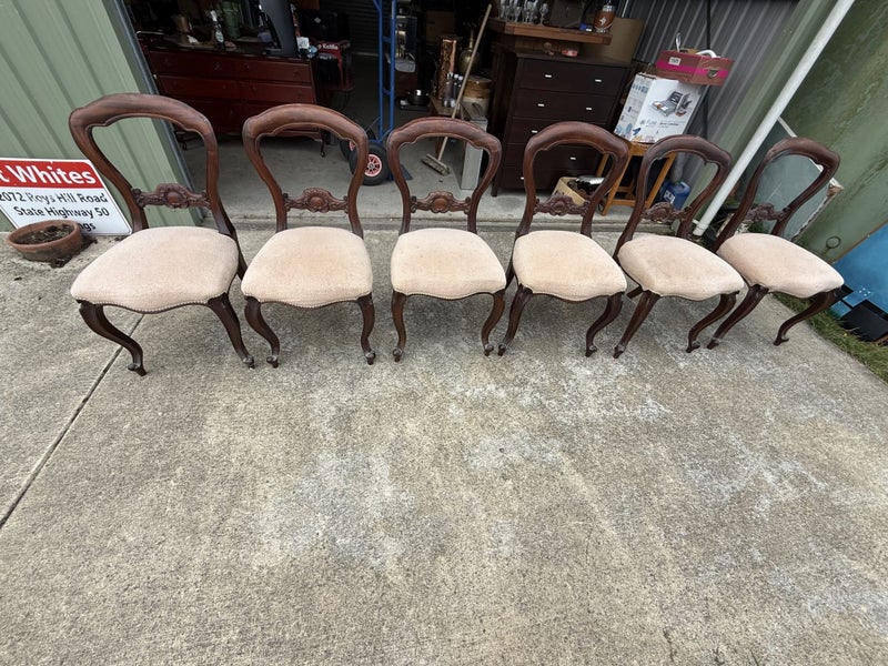 Beautiful Antique Balloon Back Chairs x 6 Carousel 2