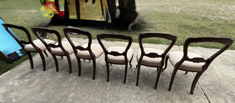Beautiful Antique Balloon Back Chairs x 6 Carousel 7