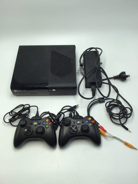* 500GB Slim E Model Xbox 360 Console w/ 2 Rechargeable Controllers & Cables! * Carousel 1