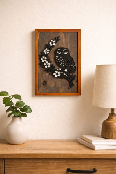 Morepork (Ruru) Layered Wall Art – A4 | NZ Handmade Carousel 2