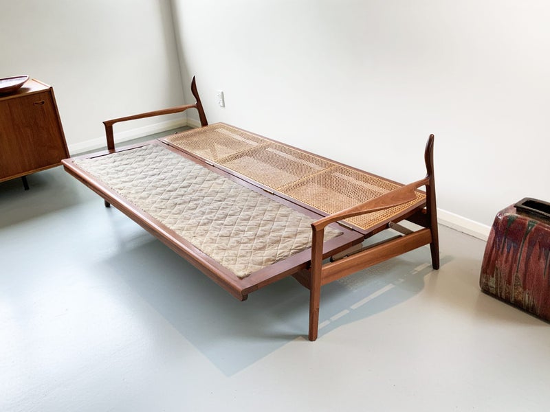 Early 1960s FLER Narvik Rattan Back Sofa-Daybed a Mid Century Australian Classic Carousel 8