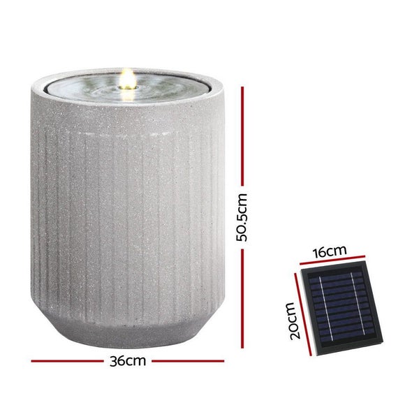 Solar Fountain Water Feature Outdoor Fountain Led Lights Beige Carousel 2