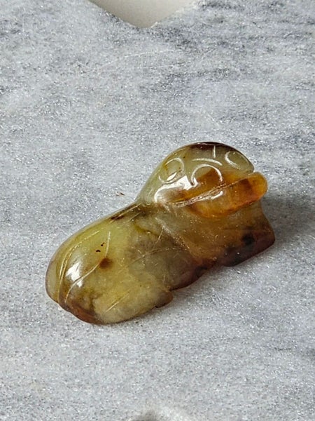 Small Antique Hand Carved Seal Likely Jade or Agate. Carousel 2