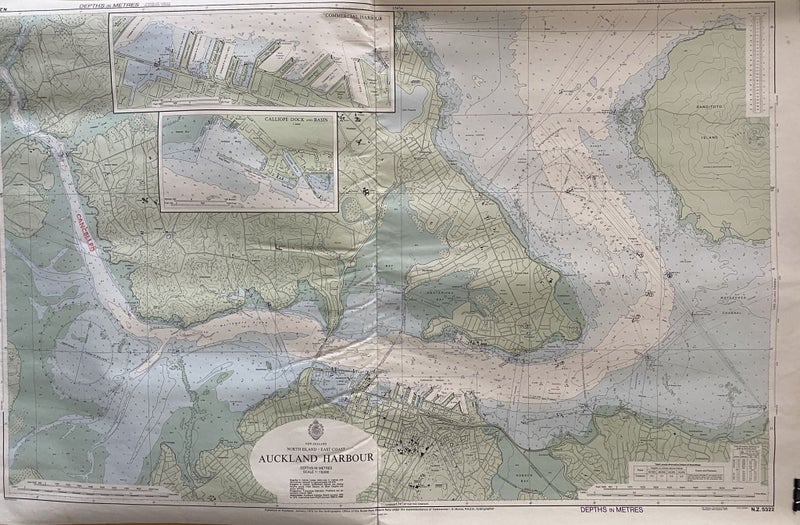 VINTAGE NAUTICAL CHART: Auckland Harbour NZ5322 1975 Carousel 1