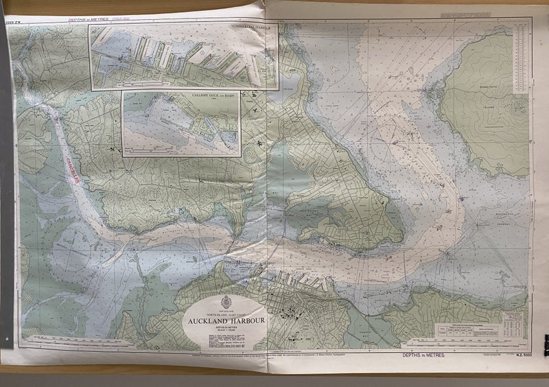VINTAGE NAUTICAL CHART: Auckland Harbour NZ5322 1975 Carousel 2