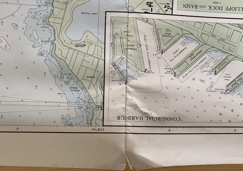 VINTAGE NAUTICAL CHART: Auckland Harbour NZ5322 1975 Carousel 5