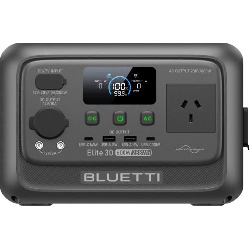 Bluetti Elite 30 v2 UPS Portable Power Station (Black) 288WH 1* AC 600W, 1* Carousel 1