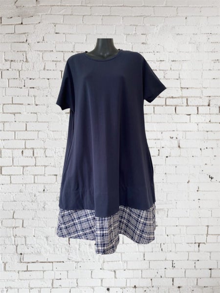 COS Navy Shift Dress Size M Cotton Pockets