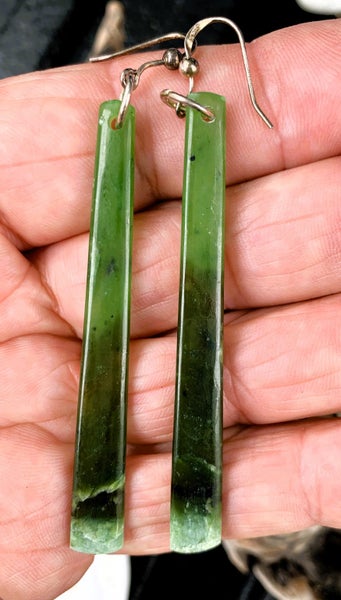 Stunning, Long, Kawakawa, Earrings, on Sterling,Silver. Carousel 1