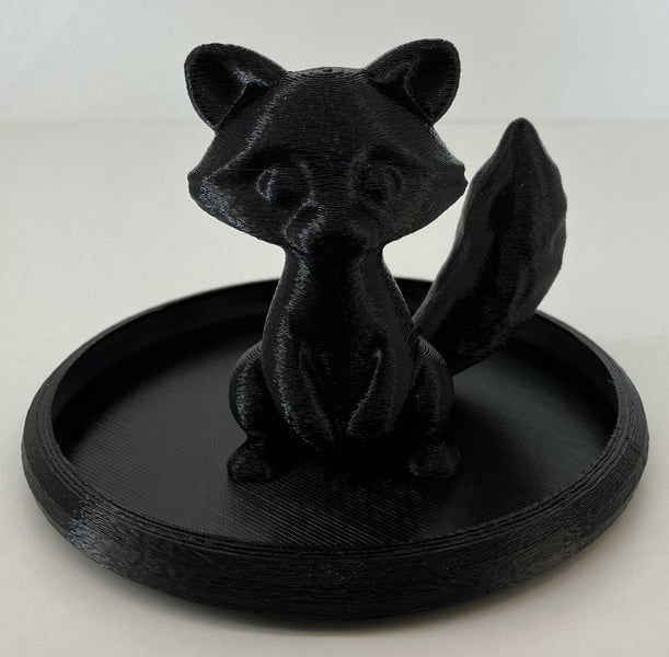 Handmade 3D Printed Racoon Trinket Dish – Black (10cm) Carousel 1