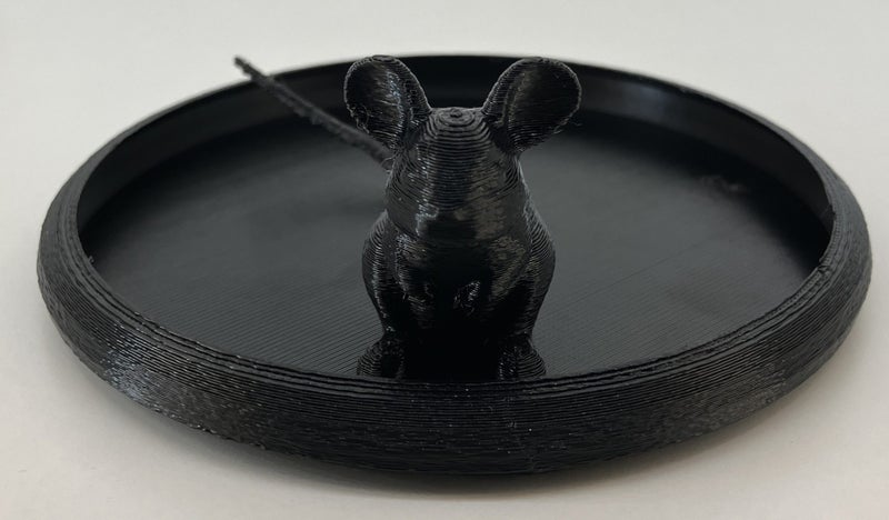 Handmade 3D Printed Mouse Trinket Dish – Black (10cm) Carousel 1