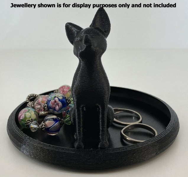 Handmade 3D Printed Fox Trinket Dish – Black (10cm) Carousel 2