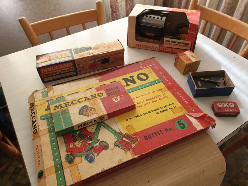 Meccano - huge 1960’s collection includes magazines and a working Steam Engine!! Carousel 1