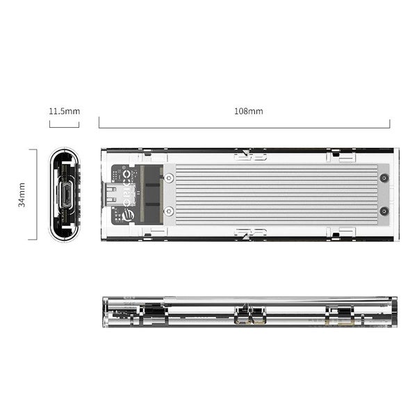 SSD external Case M.2 SSD Case NVME Carousel 2