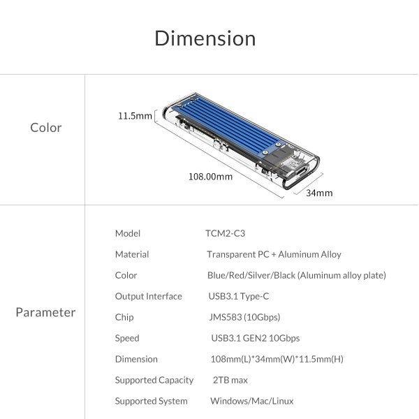 SSD external Case M.2 SSD Case NVME Carousel 11