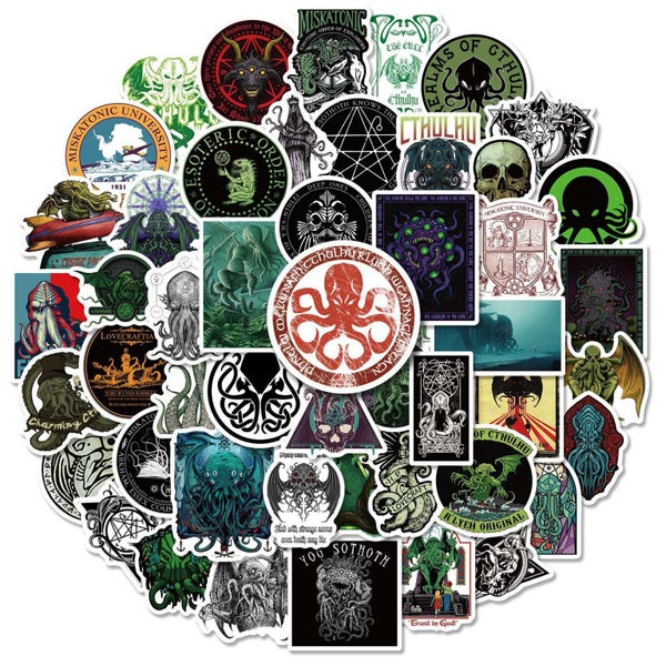 50 Stickers - Cthulhu Lovecraftian Lore Carousel 1