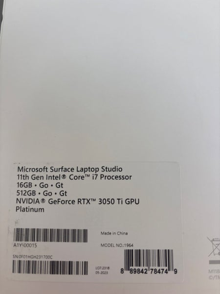 Microsoft Surface Studio Laptop 11th Gen Carousel 14